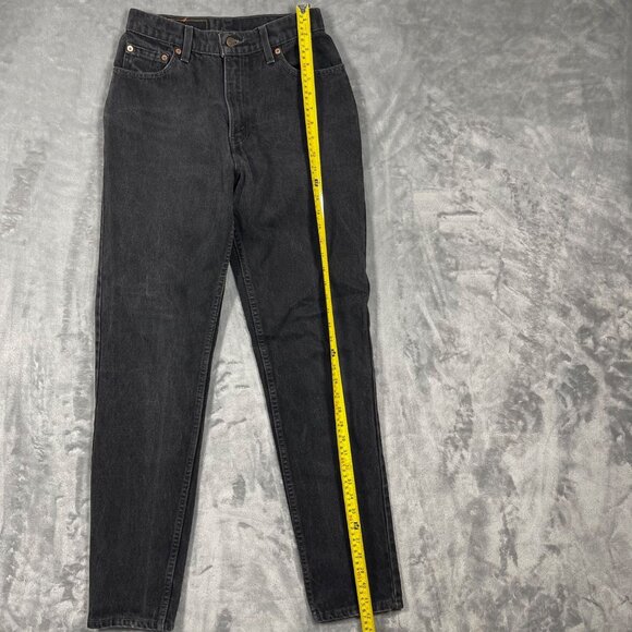 Vintage 1997 Levis 550 Black Denim Relaxed Fit Tapered Leg Womens Jeans 8 Reg L - Picture 10 of 13